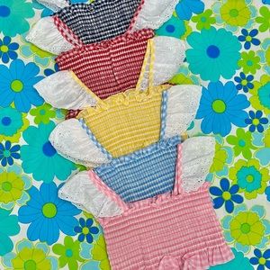 Deadstock 70s gingham crop top - pick color